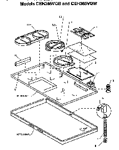Section 4 Diagram and Parts List for CEH365VQW  Thermador Cooktop