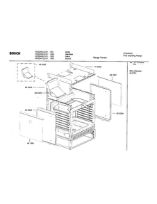 Range Panels Diagram and Parts List for HGS245UC 01 Bosch Range