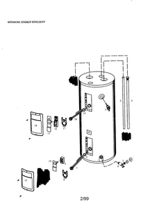 Energy Efficient 40 Gallon Diagram and Parts List for 153324490  Kenmore Water Heater