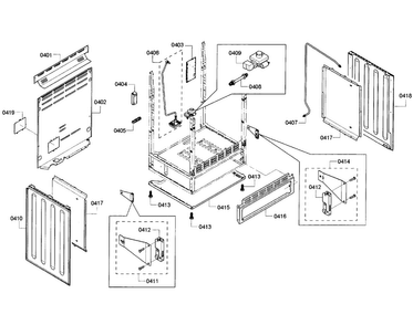 Cabinet Assy Diagram and Parts List for HGS7282UC 07 Bosch Range