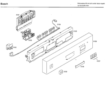 Control Panel Diagram and Parts List for SHU33A02UC 40 Bosch Dishwasher