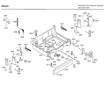 Base Diagram and Parts List for SHX33A02UC 22 Bosch Dishwasher