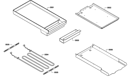 Griddle Diagram and Parts List for PRD364EDPG-01  Thermador Range