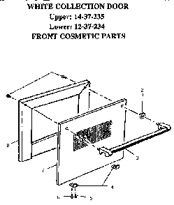 Front Cosmetics Diagram and Parts List for CMT227W  Thermador Microwave