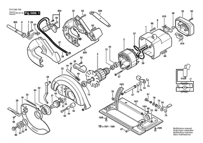 Bosch Hd5657 (F01256570a) Diagram and Parts List for HD5657 F01256570A Bosch Circular Saw