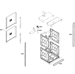 Cabinet Diagram and Parts List for HBN3550UC 01 Bosch Wall Oven