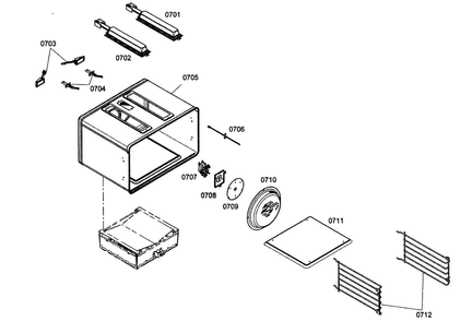 Oven 1 Diagram and Parts List for PRL364EDG02  Thermador Range