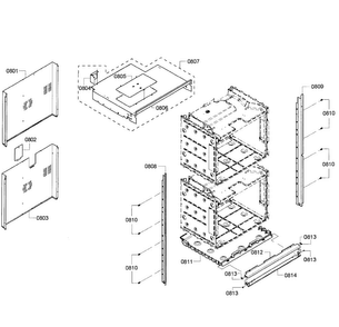Cabinet Assy Diagram and Parts List for HBL5620UC 08 Bosch Wall Oven