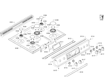 Part Location Diagram of 00771649 Bosch HOB TOP