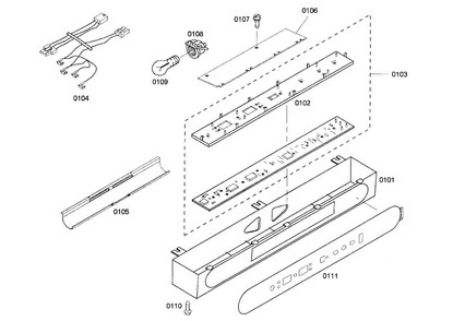 Control Panel Diagram and Parts List for KBUDT4865E 01 Thermador Refrigerator