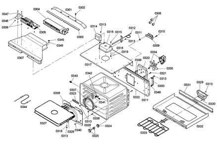 Cavity Diagram and Parts List for HBL742AUC 02 Bosch Wall Oven
