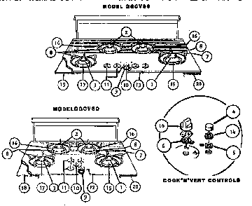 Eiiggcv Cooktops Diagram and Parts List for WCGGCV30  Thermador Cooktop