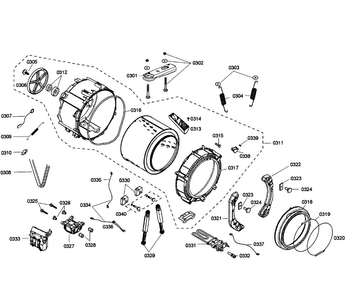 Drum Assy Diagram and Parts List for WFMC5301UC 03 Bosch Washer
