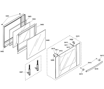 Door Assy Diagram and Parts List for HBL5650UC 03 Bosch Wall Oven