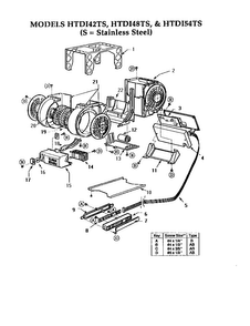 Blower Assembly Diagram and Parts List for HTDI  Thermador Range Hood