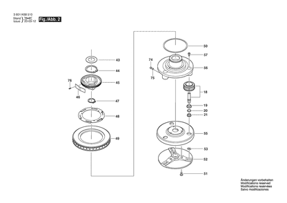 Part Location Diagram of 2610A11687 Bosch Tool COVER PLATE