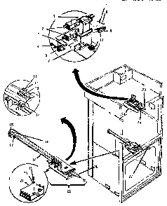 Latch Assemblies Diagram and Parts List for CMT227  Thermador Microwave