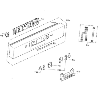 Control Panel Diagram and Parts List for SGE63E05UC 25 Bosch Dishwasher