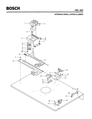 04 - INTERNAL PANEL, UPPER & LOWER Diagram and Parts List for HBL665  Bosch Range
