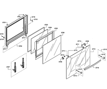 Door Lower Diagram and Parts List for HBL3560UC 09 Bosch Wall Oven