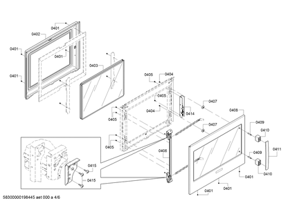 Diagram 4 Diagram and Parts List for HBLP451LUC-02  Bosch Wall Oven