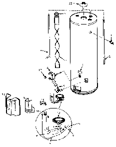 Replacement Parts Diagram and Parts List for 153334552  Kenmore Water Heater