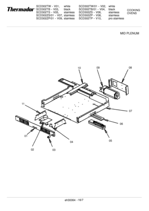 08 - MID PLENUM Diagram and Parts List for SCD302ZS  Bosch Range