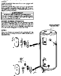 66 Gallon Diagram and Parts List for 153328661  Kenmore Water Heater