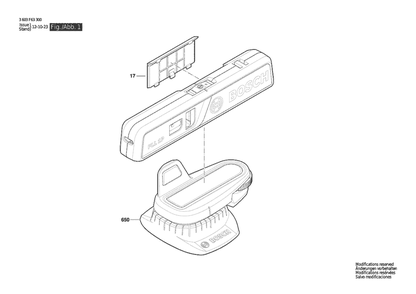 Section 1 Diagram and Parts List for 3603F63302  Bosch Laser Level