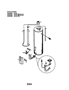 Gas Water Heater Diagram and Parts List for 153337962  Kenmore Water Heater
