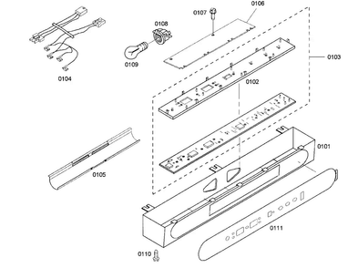 Control Panel Diagram and Parts List for KBUDT4855E 01 Thermador Refrigerator