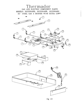 04 - GAS AND ELECTRIC COMPONENT PARTS Diagram and Parts List for SGC304R  Bosch Range