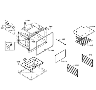 Oven Assy Diagram and Parts List for HBL3360UC 08 Bosch Wall Oven
