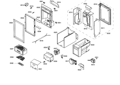 Ice Maker Diagram and Parts List for T18ID80NLP 42 Thermador Freezer