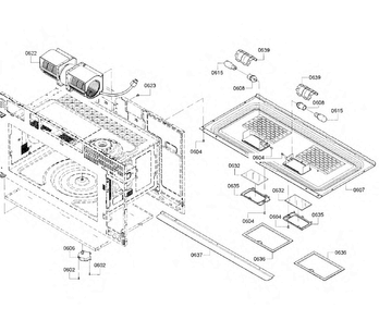 Motor Diagram and Parts List for HMVP052U 02 Bosch Microwave