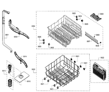 Wash Assy Diagram and Parts List for SHE3AR56UC 21 Bosch Dishwasher
