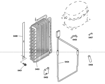 Evaporator Diagram and Parts List for KBUDT4865E 01 Thermador Refrigerator