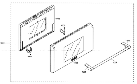 Door Assy Diagram and Parts List for PRG364EDG02  Thermador Range