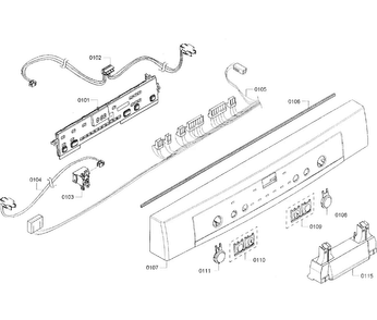 Control Panel Diagram and Parts List for SHE3AR72UC 07 Bosch Dishwasher