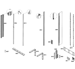 Framing Diagram and Parts List for T24ID80NRP 39 Thermador Freezer