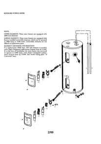 Kenmore Power Miser 30 Gal. Short Diagram and Parts List for 153316153  Kenmore Water Heater