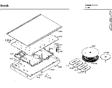 Cabinet parts Diagram and Parts List for NITP068SUC 01 Bosch Cooktop