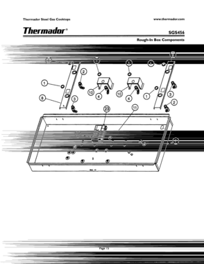 14 - ROUGH-IN BOX COMPONENTS Diagram and Parts List for SGS456ZS  Bosch Range