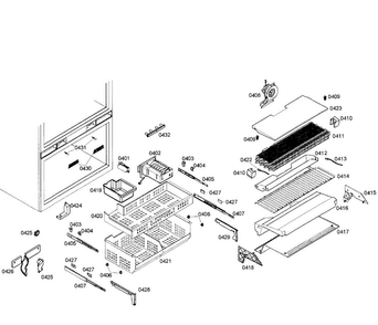Freezer Diagram and Parts List for T36IT71NNP 08 Thermador Refrigerator