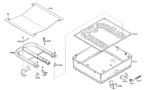Mounting Assy Diagram and Parts List for PRG304EG01  Thermador Range