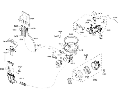 Pump Diagram and Parts List for SHX57C05UC 48 Bosch Dishwasher