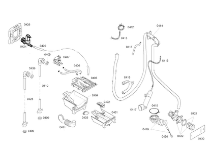Pump Assy Diagram and Parts List for WAS24460UC 28 Bosch Washer