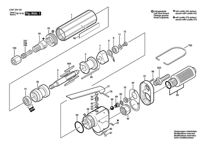 Section 1 Diagram and Parts List for 0607254103  Bosch Sander Grinder