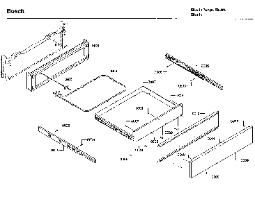 Drawer Diagram and Parts List for HIIP054U 05 Bosch Range