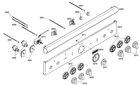 Control Panel Diagram and Parts List for PRD364EDHU03  Thermador Range